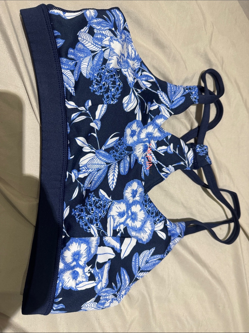 MINKPINK Navy Floral Strappy Sports Bra